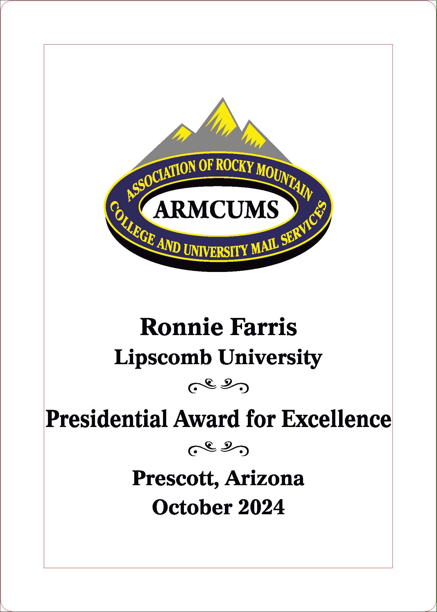 RonnieFarris.PresidentialAward