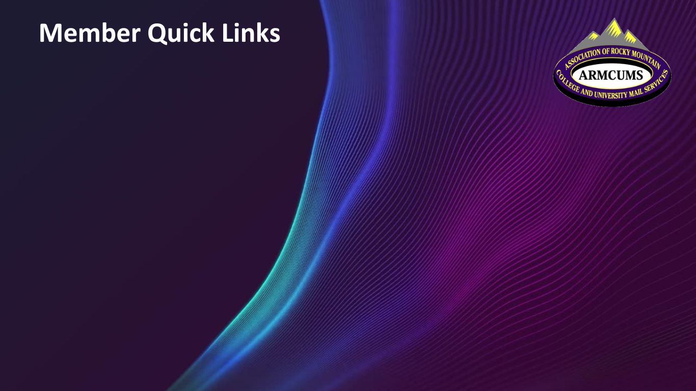Abstract purple and blue wave design with Member Quick Links text.